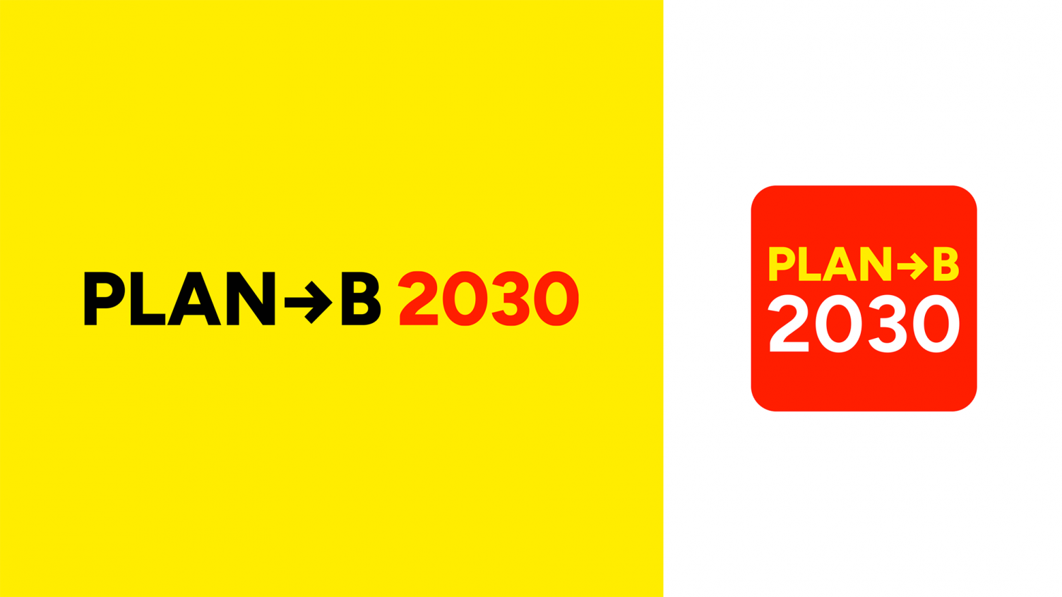 Branding für PlanB2030. Lange Logoversion und Kurzversion des Logo