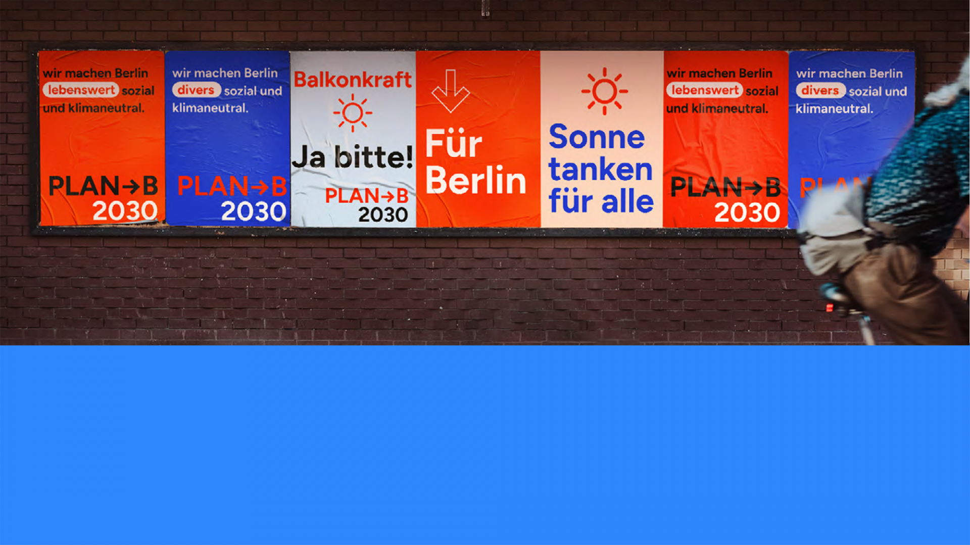 Posterweand mit Poster Vorlagen für PlanB Aktionen.
