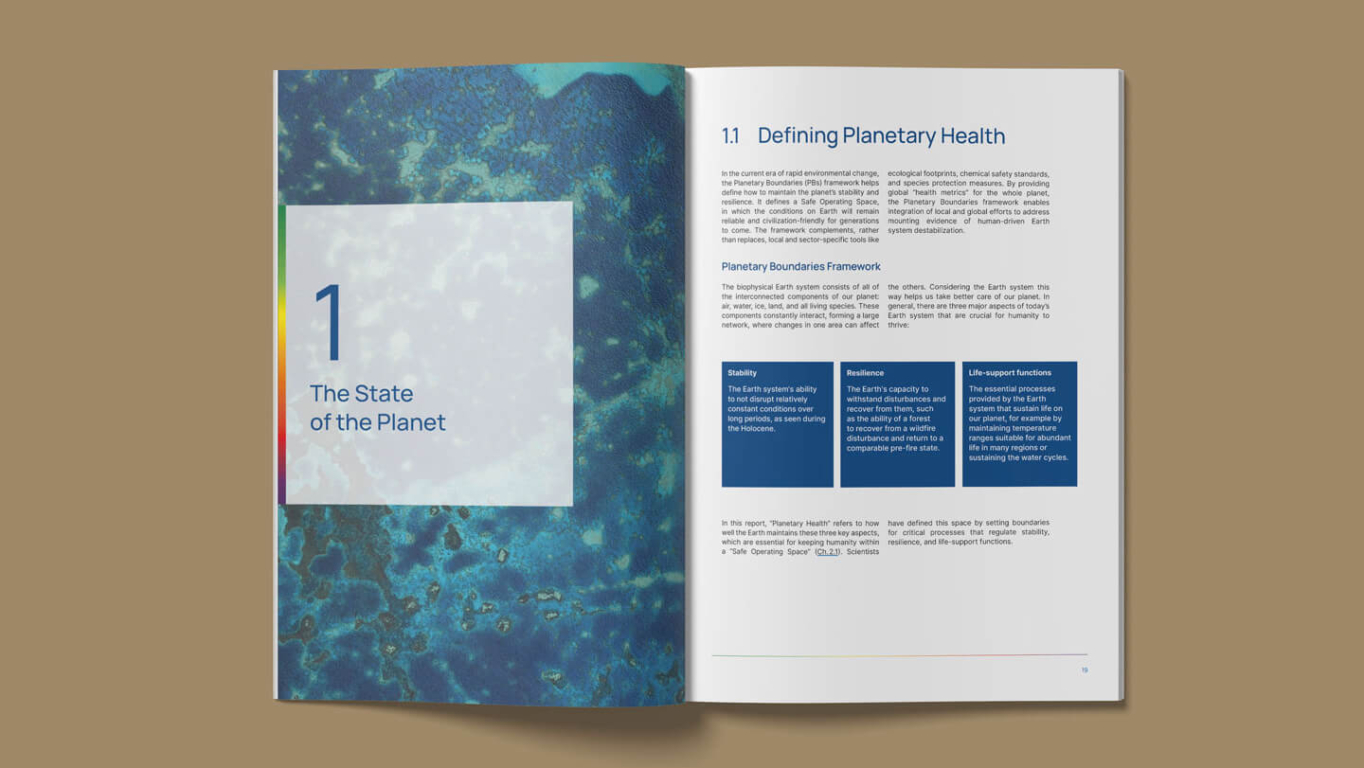 The Planetary Health Check 2025 - Design Inner pages Reportdesign, Designkonzept, Typografie